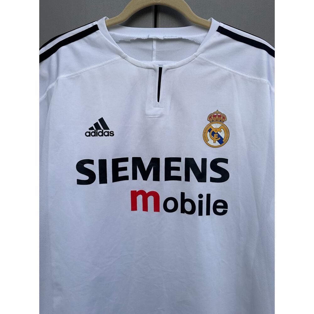 Adidas Real Madrid 2003-2004 Ronaldo #9 Soccer Jersey Men XL White Rare Fan Wear - Picture 6 of 11